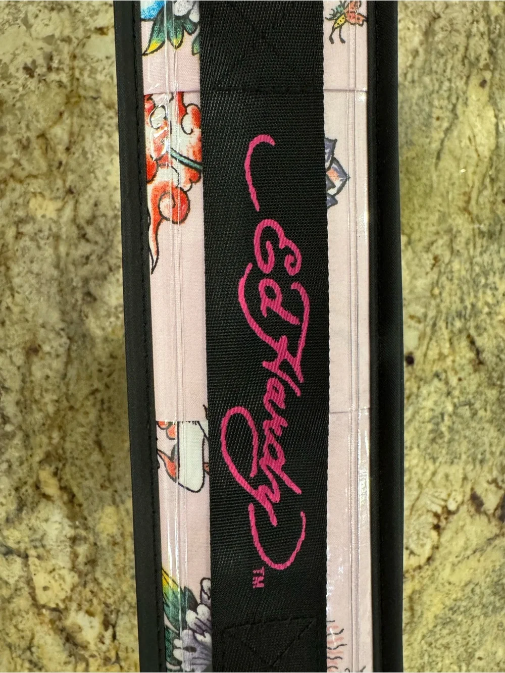 Ed Hardy White Sheet Set with Gold Chain and Red Rose Tattoo Motif